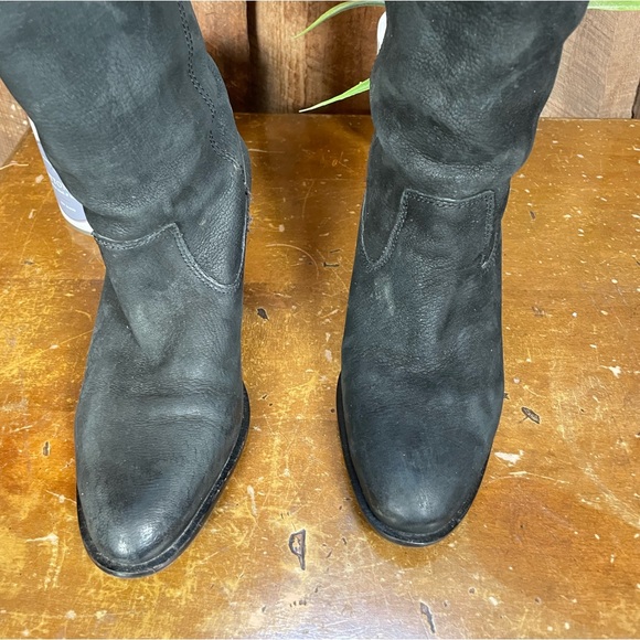 Vince Camuto Kolton Black Suede Tall Leather Boots - Size 6 1/2 - Picture 8 of 16